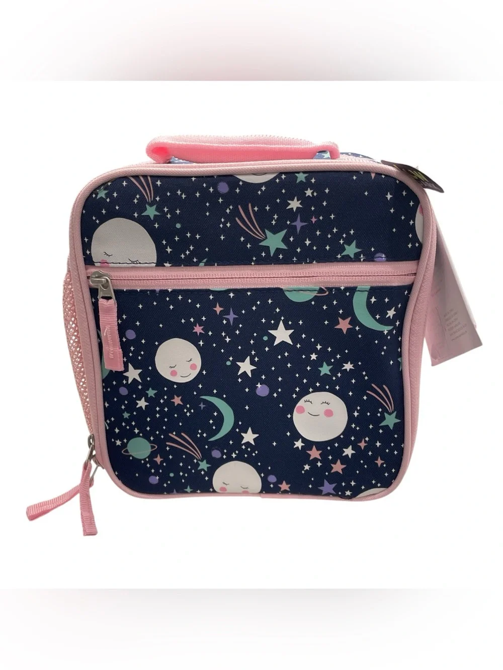 Pottery Barn Kids Mackenzie Pink Navy Glow-in-the-Dark Moons Lunch Box NWT